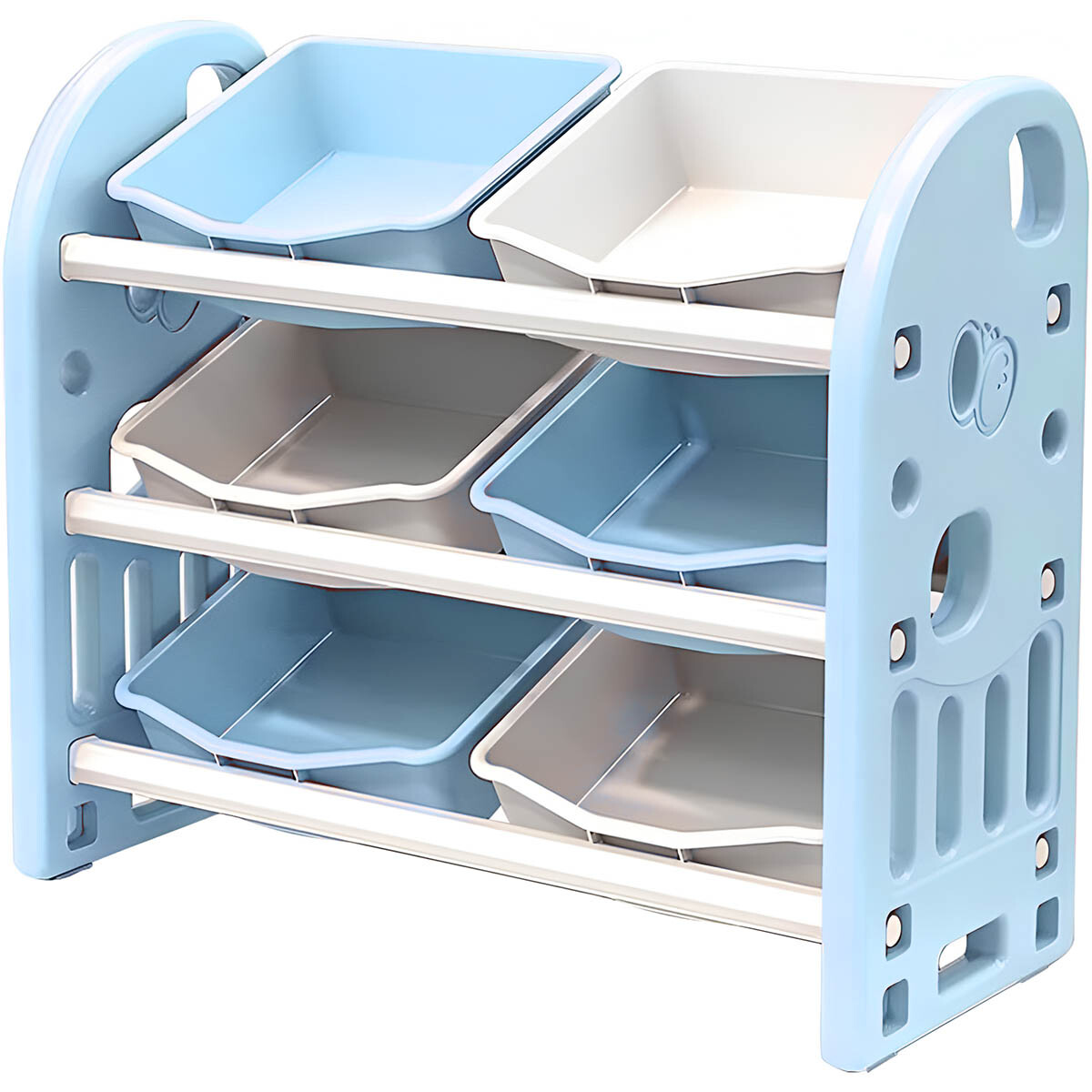 Organizador Estantería 6 Cajones Juguetes P/niños - Celeste 