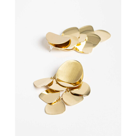Aros Largos Chapones Metal Dorado