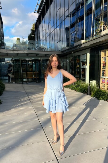 Vestido corto Wind Celeste