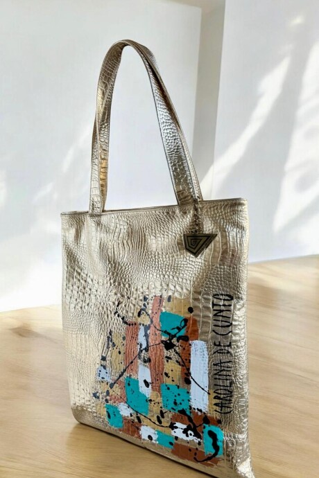 Cartera ARANY Dorada Con Arte Cartera ARANY Dorada Con Arte