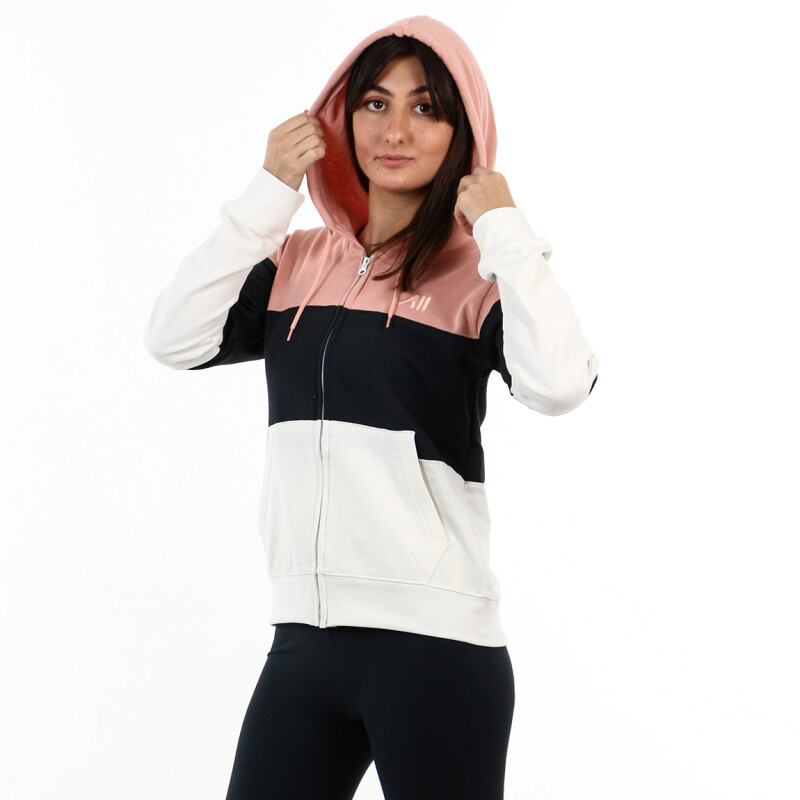 Austral Ladies Cotton Jacket With Hood- Rose Tan/black Rosa Crema-negro