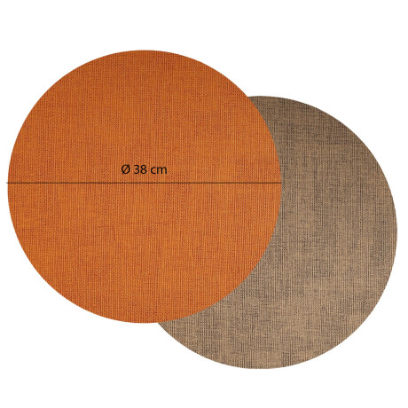 Mantel Individual Doble Cara Redondo Premium Tex en PVC Caramelo/nude