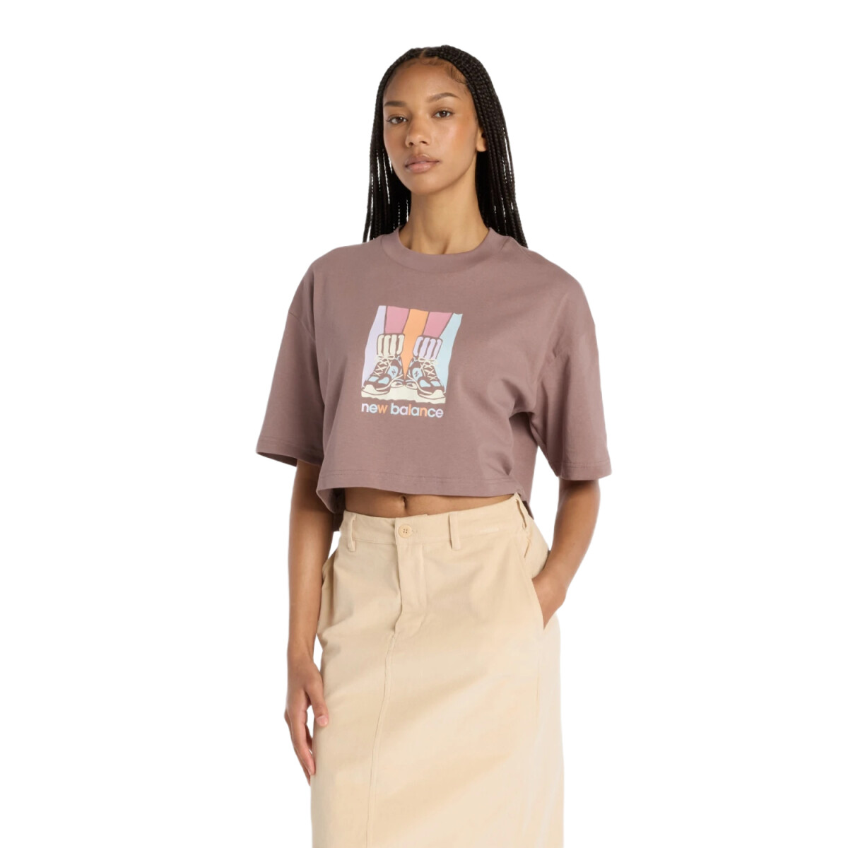 Remera New Balance Athletics Gradient Shoes - Marrón 