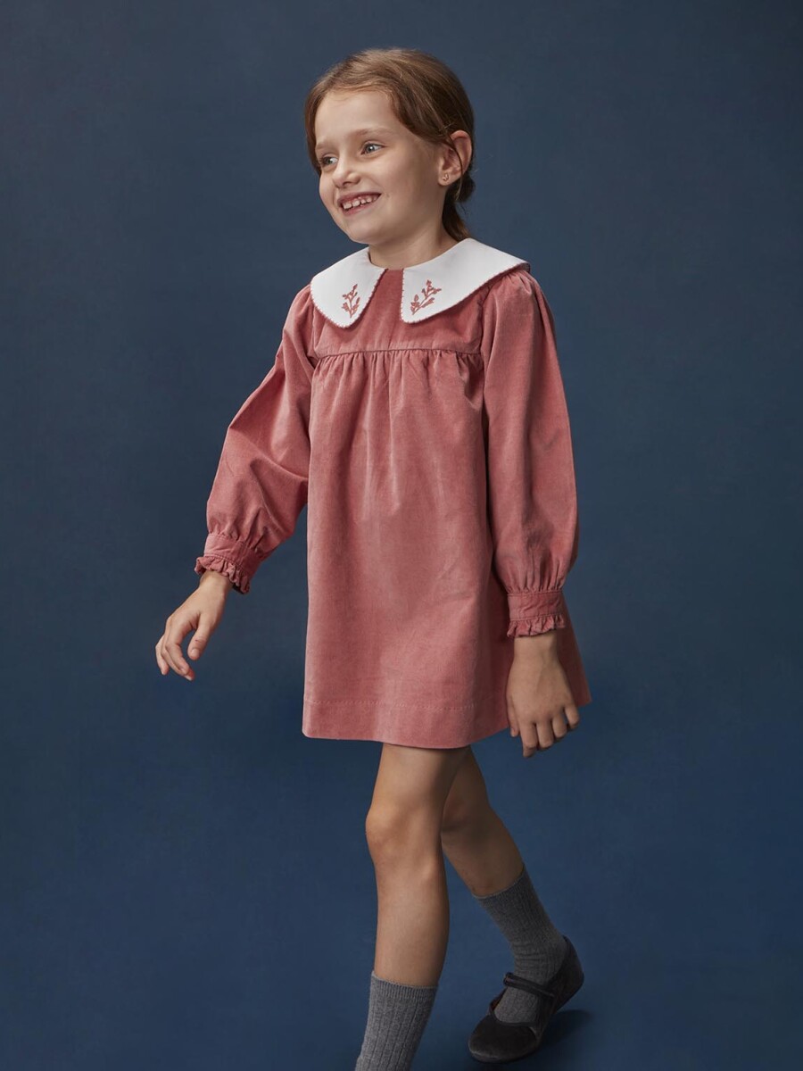 Vestido De Pana Lisa Cereza