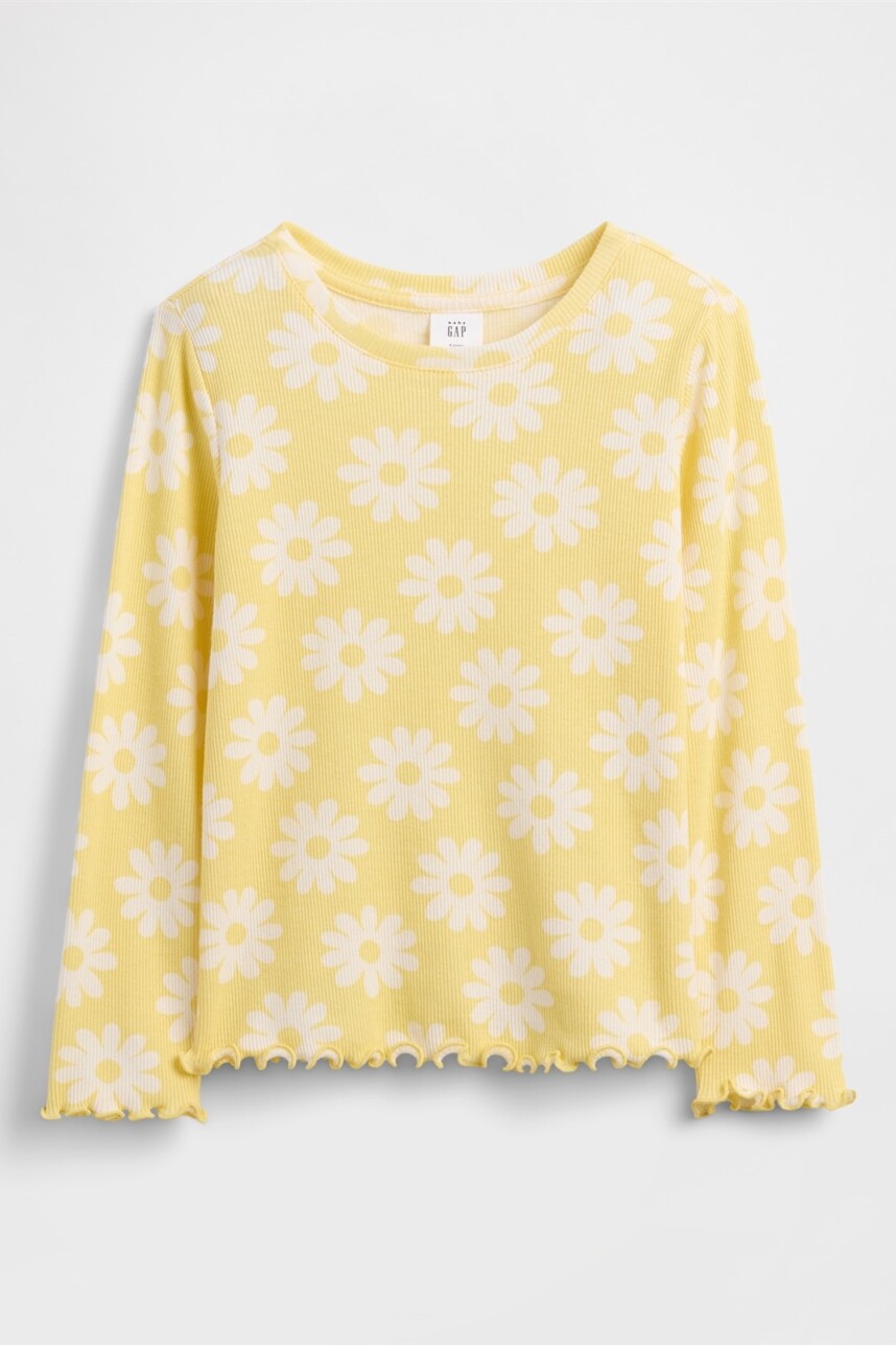 Remera Rib Toddler Niña Spring Yellow