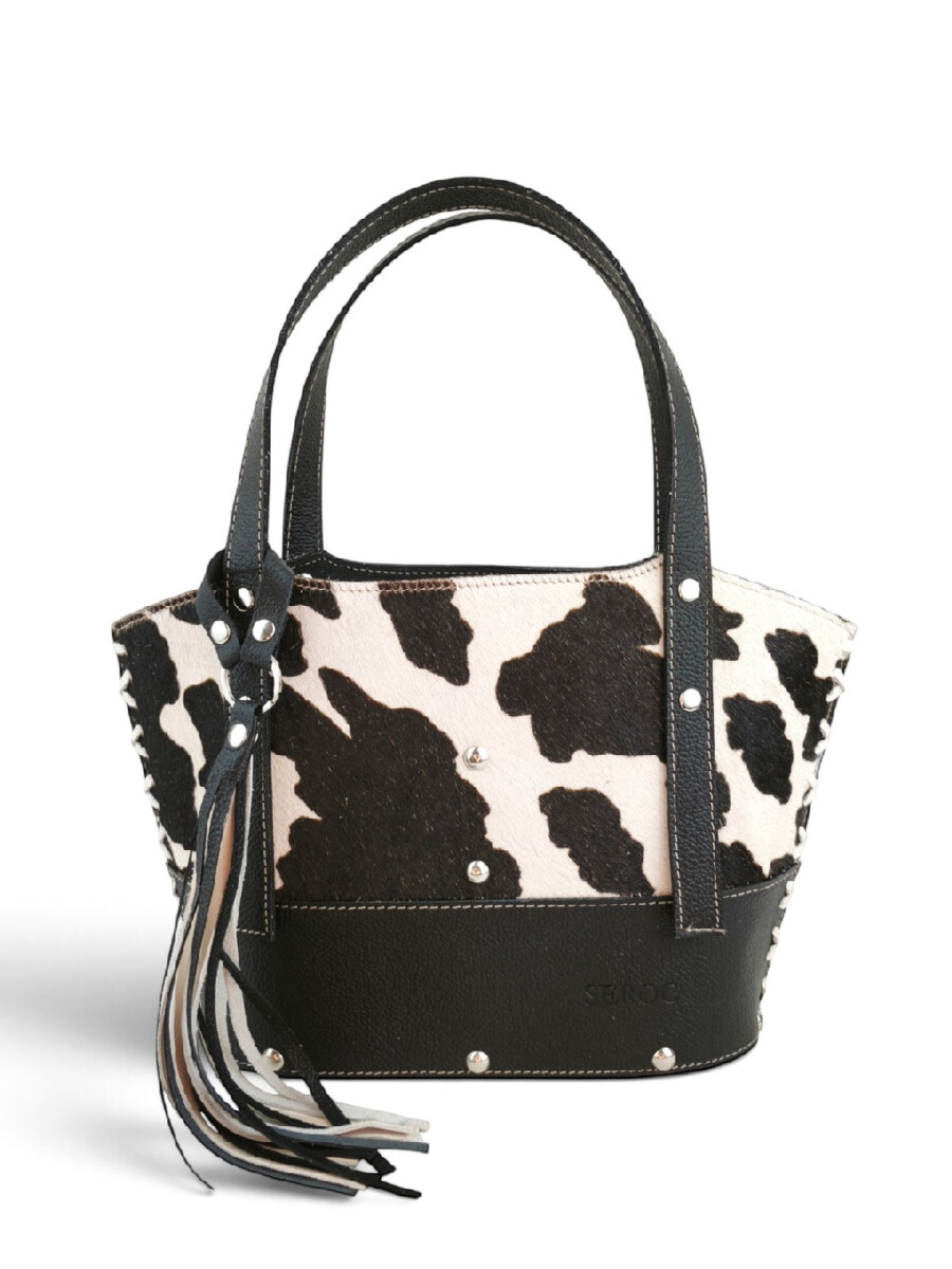 Matera de dama en cuero natural con trenzado - Negro 2 