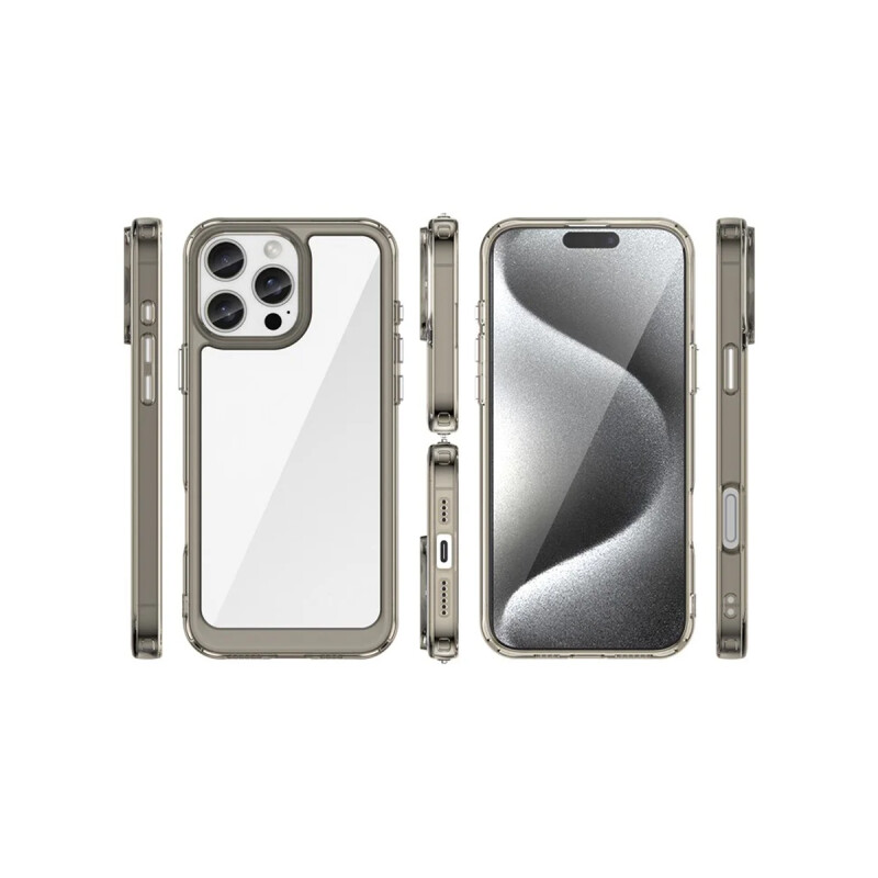 Protector para iPhone 16 Pro Max bordes color gris Protector Para Iphone 16 Pro Max Bordes Color Gris