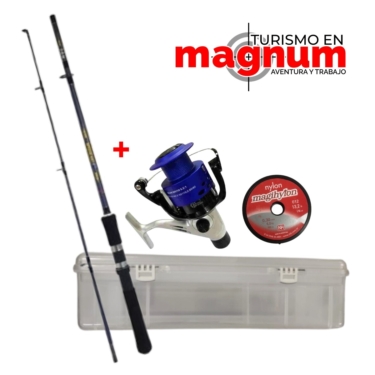 REEL INTERFISH + CAÑA PRO SPEED + CAJA TRANS + TANZA MAGIHYLON 