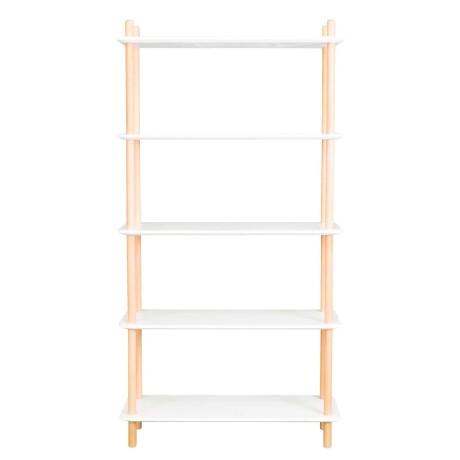 BIBLIOTECA SOFT MDF-Y-MADERA BLANCO 5 ESTANTES