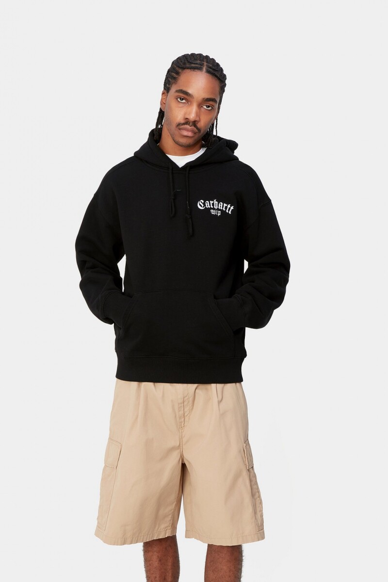 Hooded Onyx Script Sweat Negro