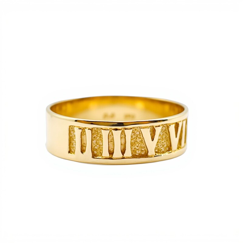 Anillo Numeros Romanos-Oro bajo-Sin Piedra-AN8205 sinpiedra