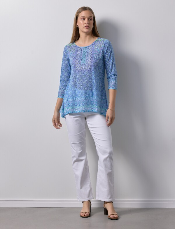 Blusa Printed AZUL/MULTI