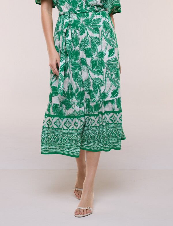 Vestido Maxi Estilo Boho Floral VERDE/MULTI