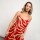 Vestido Daphne Print rojo y beige
