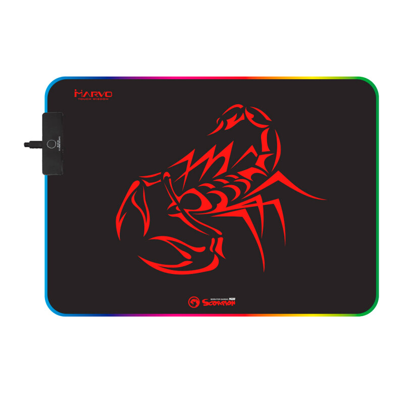 Mouse Pad Gamer Scorpion MG08 MÃ¡s RGB Cable de 2 Metros TamaÃ±o M de Marvo Mouse Pad Gamer Scorpion MG08 MÃ¡s RGB Cable de 2 Metros TamaÃ±o M de Marvo