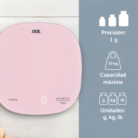 Balanza Digital Cocina Rosa Kyra ADE Balanza Digital Cocina Rosa Kyra ADE