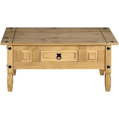 Mesa de centro ESTILO MEXICANO 1 cajón Color CERA NATURAL Mesa de centro ESTILO MEXICANO 1 cajón Color CERA NATURAL