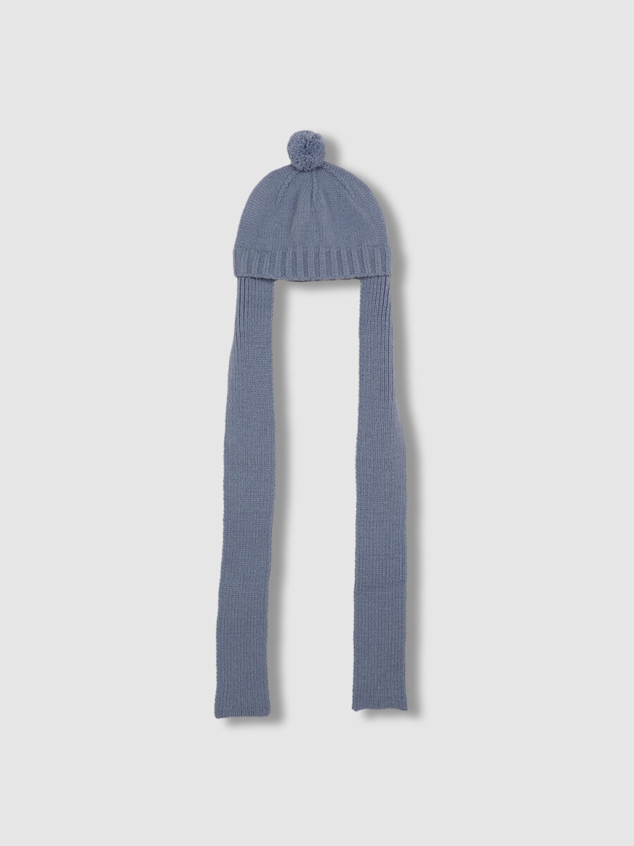 Gorro Bufanda Gris Azulado