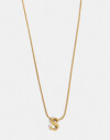 Cadena Corta con Dije Metal Cadena De Acero Con Inicial S - Dorado