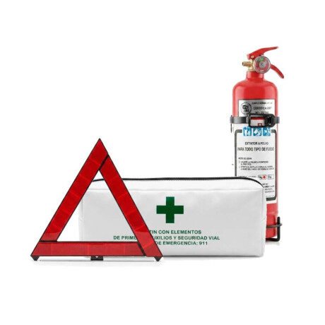Kit Botiquin De Primeros Auxilios Baliza + Extintor