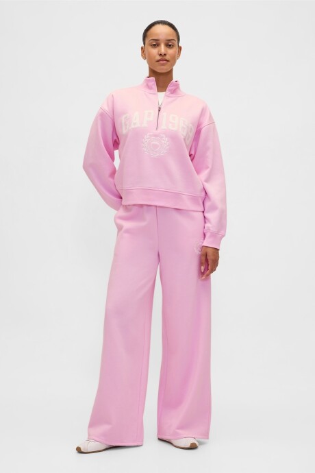 Buzo Deportivo Logo Gap Medio Cierre Mujer Primrose Pink
