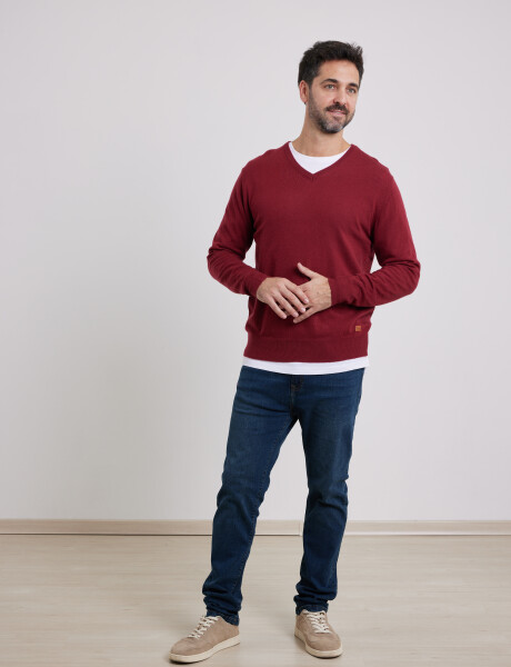 470418 SWEATER HARRY Rojo Oscuro