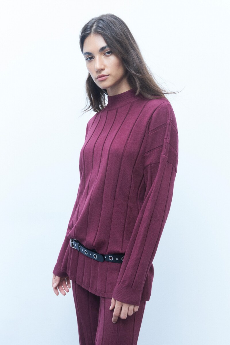 Sweater rib bordo