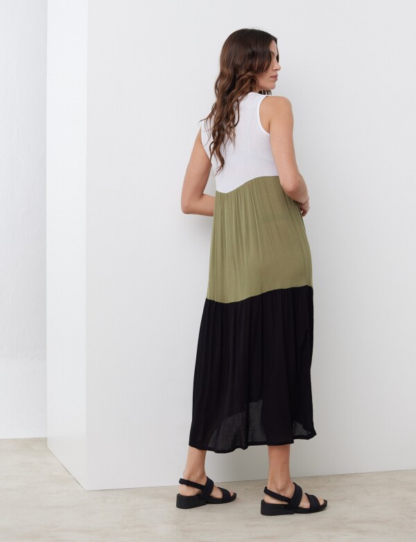 Vestido Colorblock OLIVA/MULTI