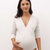 Body Maya Algodón – Escote cruzado en algodón suave, abertura con broches Gris Melange