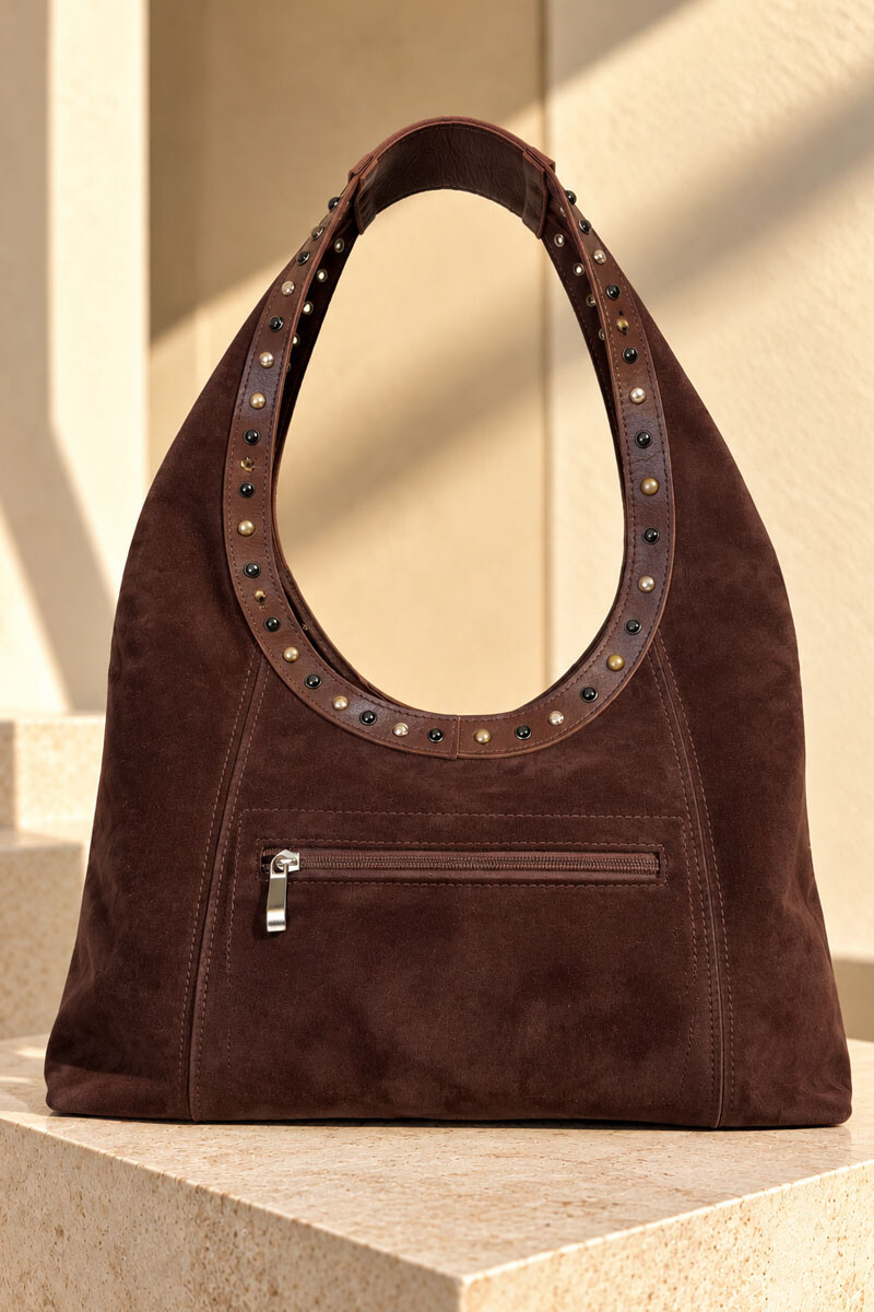 Cartera mechi Chocolate gamuza