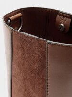 Bolso Bombonera Contraste De Texturas camel
