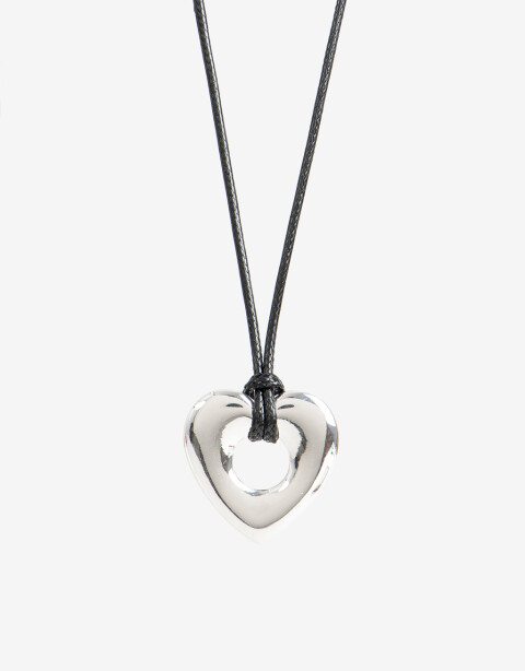 Collares Cortos Con Dijes Collar Corto Corazón - Plateado
