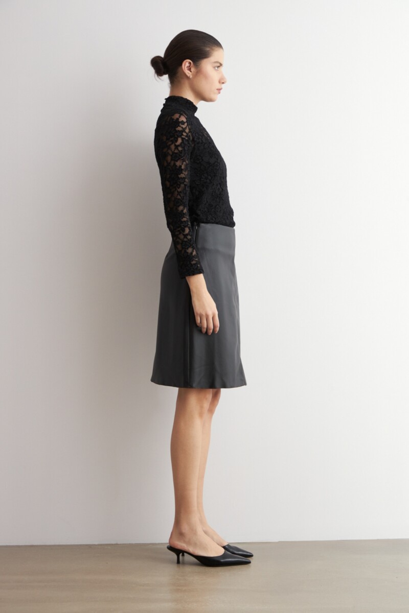 Falda eco cuero negro