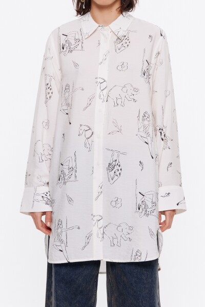 CAMISA LARGA GALGO Blanco