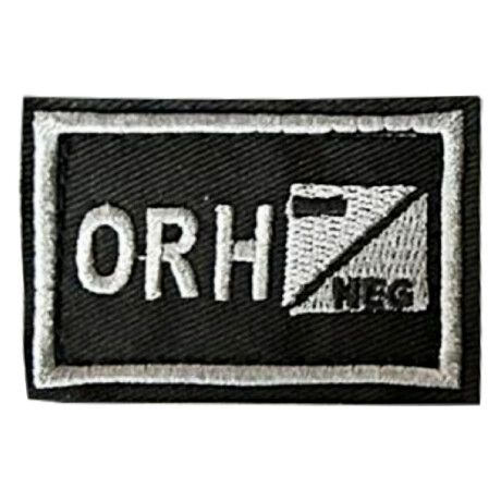 Parche bordado de grupo sanguíneo ORh -