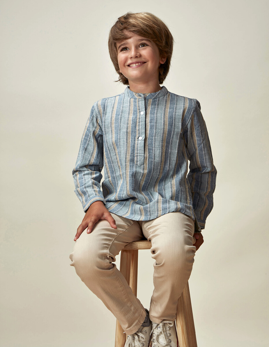 Camisa Panadera Rayas - Camel 