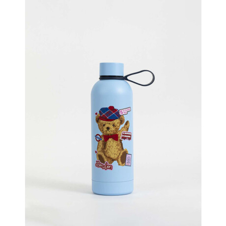 Botella Metálica Estampada Azul Celeste