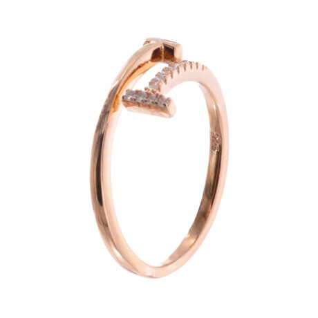 Anillo de plata 925 con baño de oro rosado y circonias. Anillo de plata 925 con baño de oro rosado y circonias.