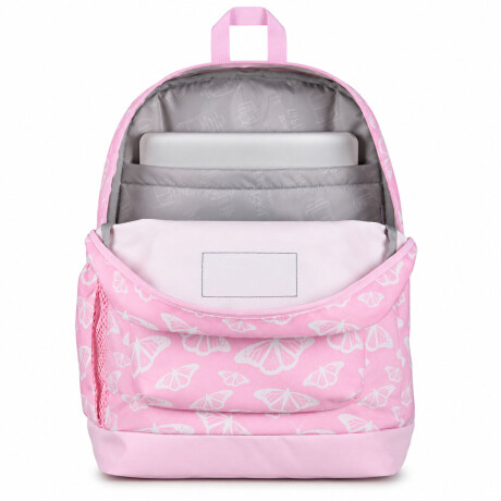 Mochila Escolar p/ Laptop Jansport Cross Town Plus Original Pink Ice White Pink Ice