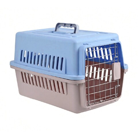 Caja Jaula Canil Transportador Perro Gato Mascotas 48 Cm Color Variante Celeste