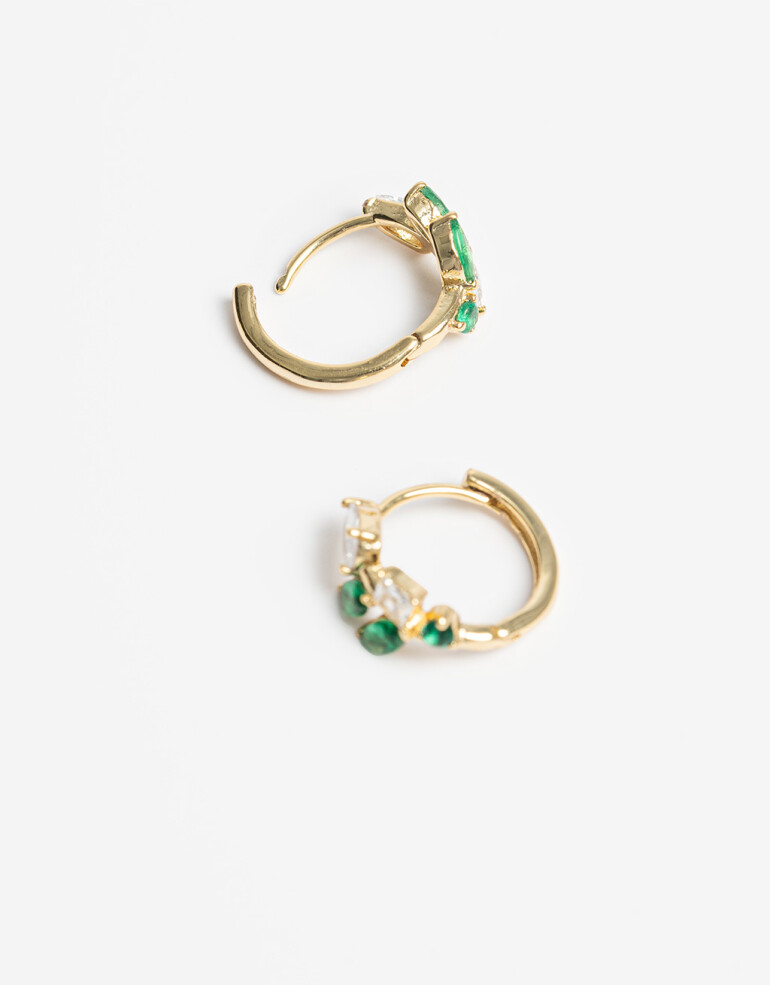 Aros Argollas Cubic zirconia Argollas Con Cubic Zirconia - Dorado