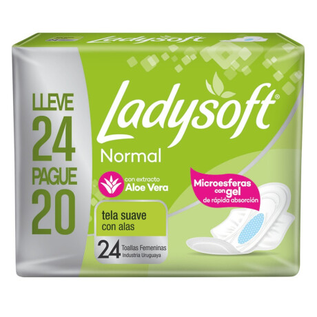 TOALLAS FEMENINAS LADYSOFT NORMAL C/ALAS 24 UNIDADES TOALLAS FEMENINAS LADYSOFT NORMAL C/ALAS 24 UNIDADES