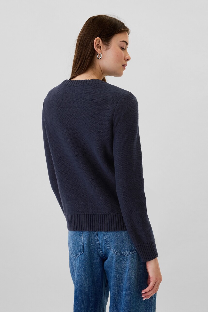 Buzo Cuello Redondo Cable Mujer Navy Uniform