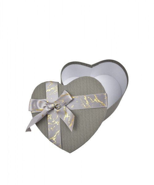 Caja Rigida Corazon 18 cm GRIS