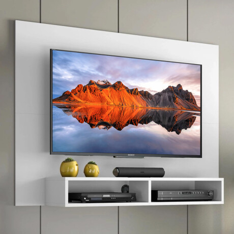 Panel Para Tv Rack Estante Living Led Modular BLANCO