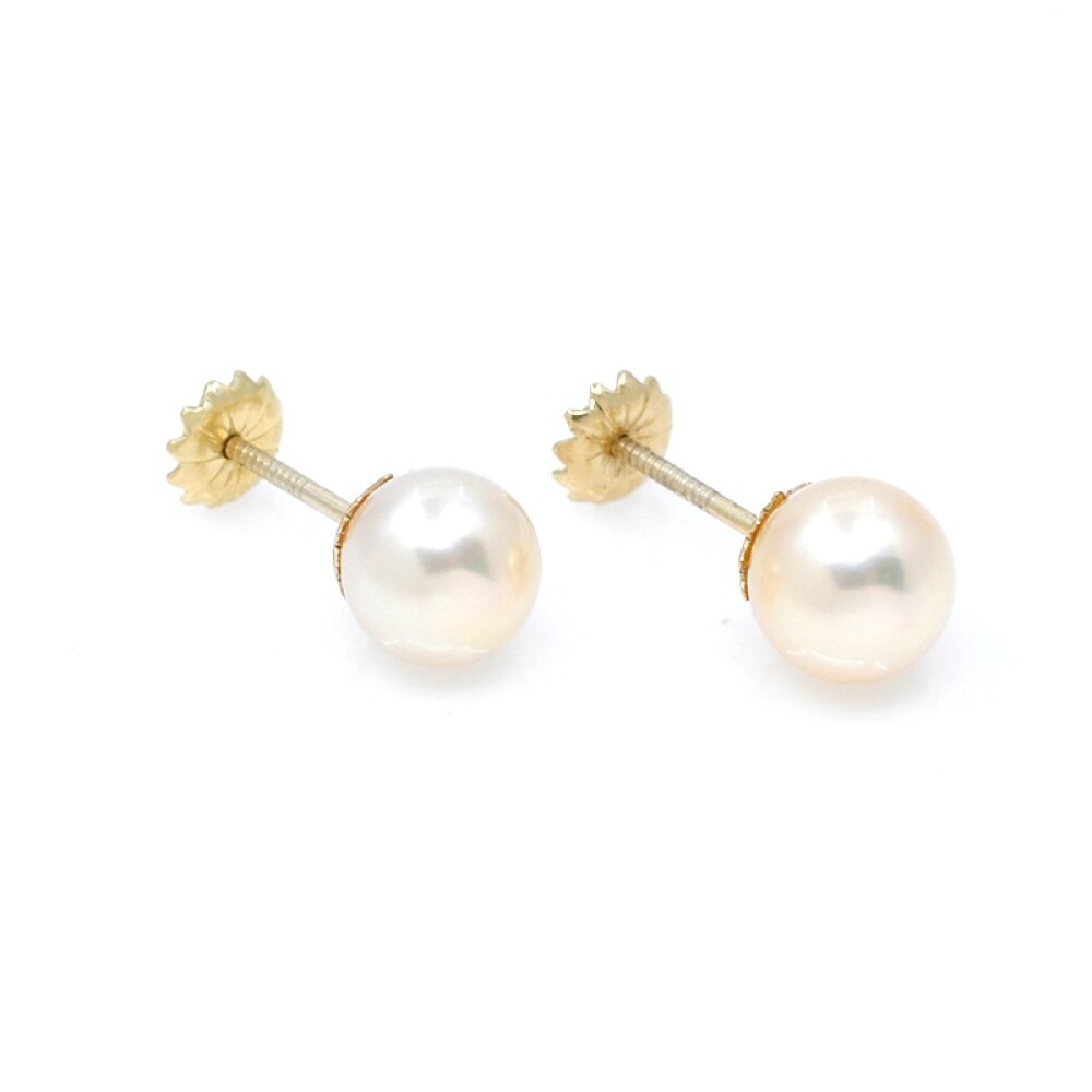 7 mm Caravanas en Oro 18 K Y Perlas. 7 mm Caravanas en Oro 18 K Y Perlas.