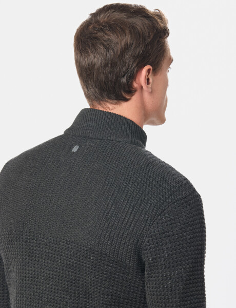 BUZO TEJIDO MEDIO CIERRE CON ESTRUCTURA Gris Oscuro