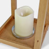 FAROL BEIGE COMB C/VELA LED 18X18X46CM Unica