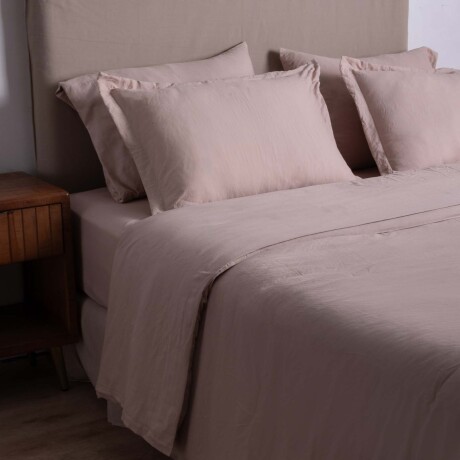 SET ACOLCHADO 2 PLAZAS POLIESTER MARRON PREWASHED TOSTADO