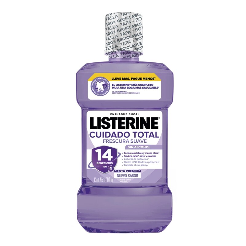 Enjuague Bucal Listerine Zero Cuidado Total 500 Ml. Enjuague Bucal Listerine Zero Cuidado Total 500 Ml.